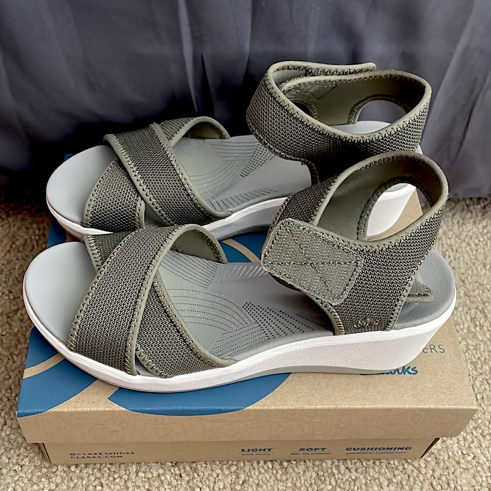 Olive Step Cali Skye Clarks Cloudsteppers, Exclusive from QVC